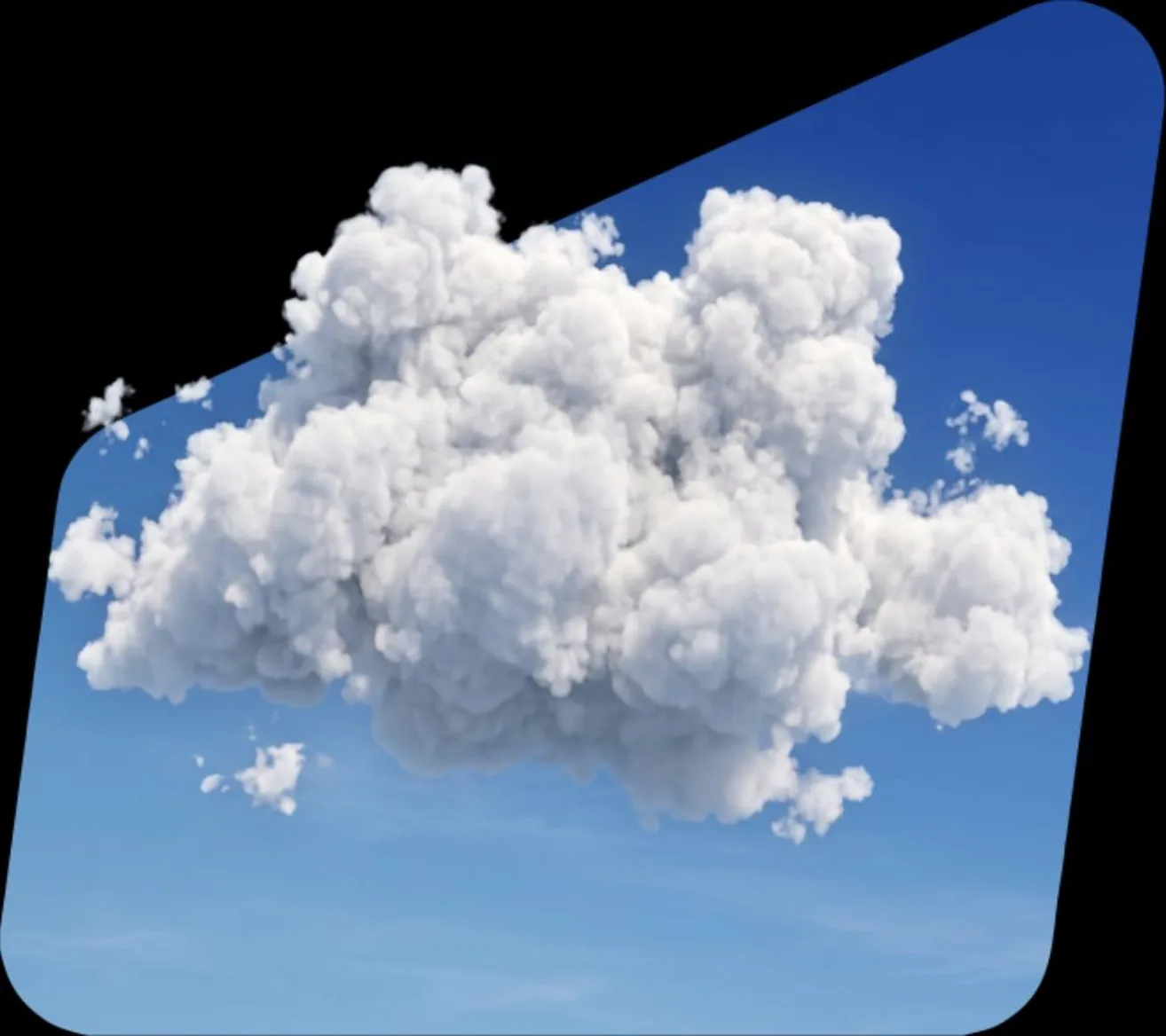 A cloud photographed against open sky
