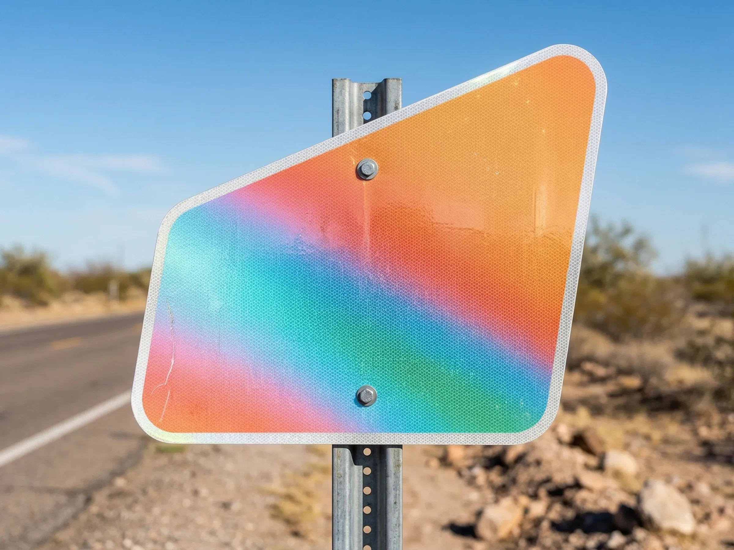 A roadside traffic sign marking a boundary